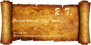 Rozenberg Tímea névjegykártya